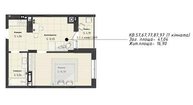 1-кімнатна квартира за адресою вул. Франка (площа 47 м²) - Atlanta.ua - фото 4