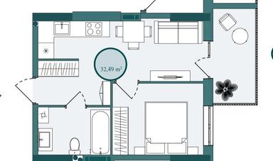 1-кімнатна квартира за адресою вул. Джерельна (площа 33 м²) - Atlanta.ua - фото 8