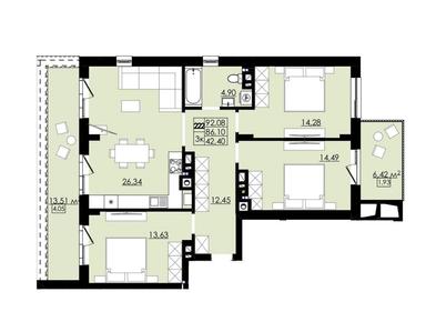 3-комнатная квартира по адресу ул. Под Голоском (площадь 92,1 м²) - Atlanta.ua - фото 8