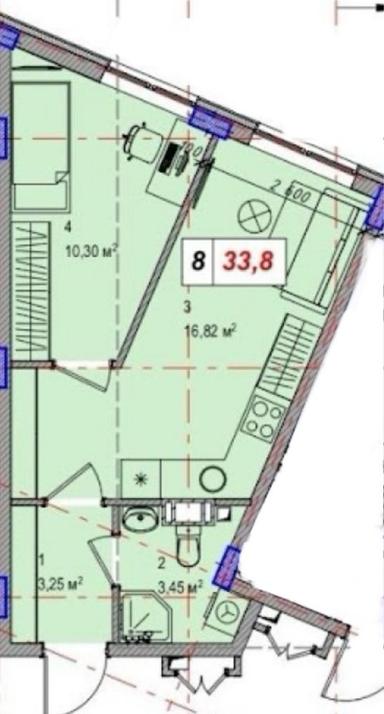 1-кімнатна квартира за адресою (площа 33,8 м²) - Atlanta.ua - фото 6