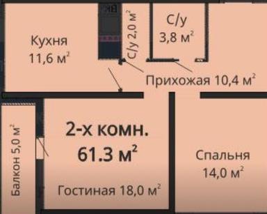 2-комнатная квартира по адресу ул. Ромашковая (площадь 60 м²) - Atlanta.ua - фото 33