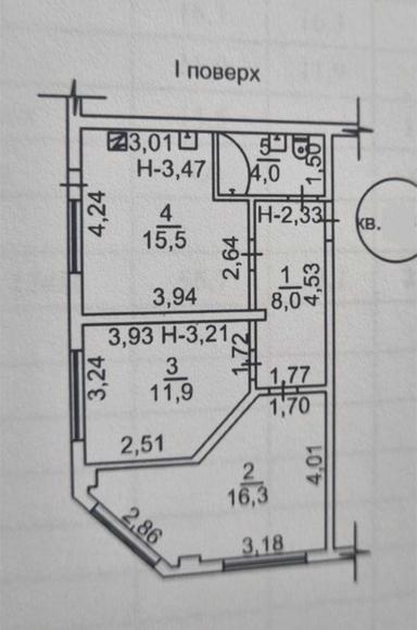 3-rooms apartment apartment by the address st. Kulikovo pole pl Oktyabrskoy revolyutsii pl (area 56 m²) - Atlanta.ua - photo 27