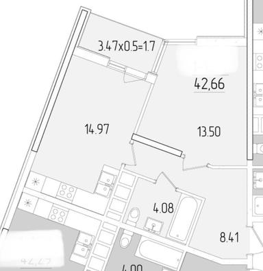 1-комнатная квартира по адресу ул. Краснова (площадь 42,6 м²) - Atlanta.ua - фото 26