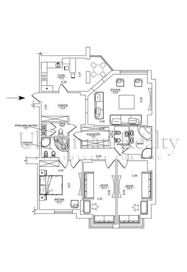 Многокомнатная квартира по адресу (площадь 163 м²) - Atlanta.ua - фото 26
