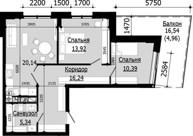 2-комнатная квартира по адресу (площадь 71,0 м²) - Atlanta.ua - фото 22