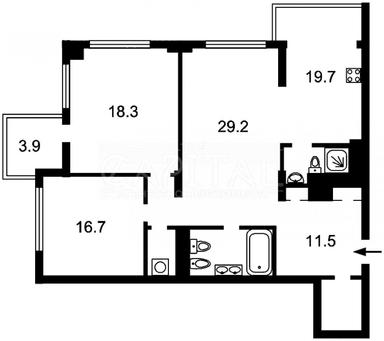 3-rooms apartment apartment by the address st. Bulvar Druzhby Narodov (area 120 m²) - Atlanta.ua - photo 34