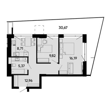 1-комнатная квартира по адресу Леннона Дж. Ул. (площадь 62 м²) - Atlanta.ua - фото 15
