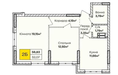 2-кімнатна квартира за адресою (площа 56,8 м²) - Atlanta.ua - фото 14