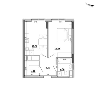 1-кімнатна квартира за адресою (площа 42,7 м²) - Atlanta.ua - фото 12