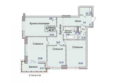 3-rooms apartment apartment by the address st. Bulvar Druzhby Narodov (area 100,8 m²) - Atlanta.ua - photo 11