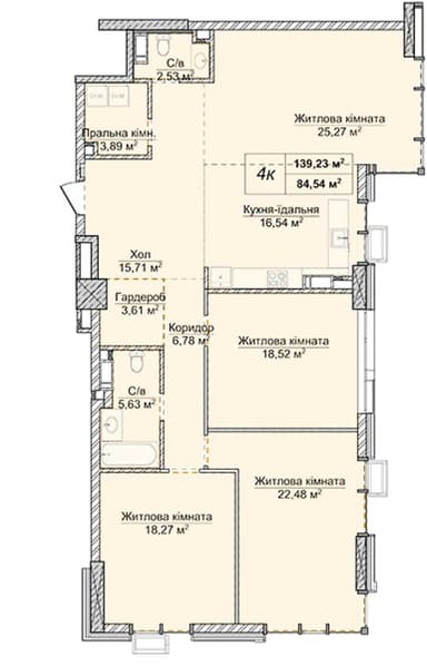 Многокомнатная квартира по адресу бульвар Дружбы Народов (площадь 139 м²) - Atlanta.ua - imageAlt 14