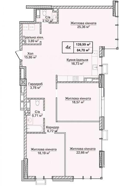 Багатокімнатна квартира за адресою бульвар Дружби Народів (площа 139 м²) - Atlanta.ua - фото 14