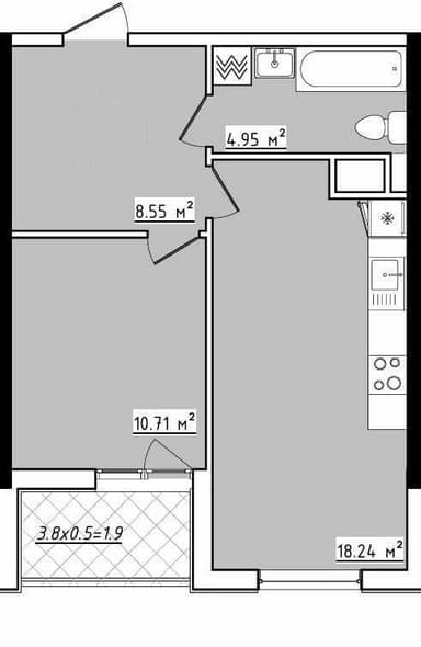 1-комнатная квартира по адресу (площадь 45 м²) - Atlanta.ua - фото 12