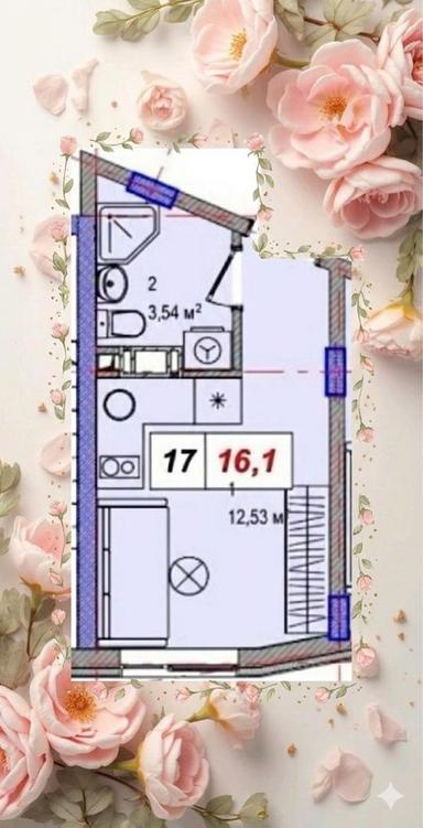 1-комнатная квартира по адресу (площадь 16,1 м²) - Atlanta.ua - фото 6