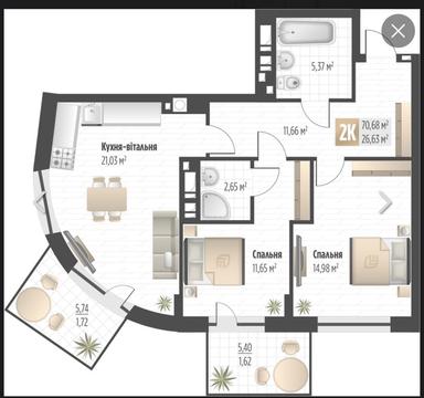 2-кімнатна квартира за адресою вул. Висока (площа 71,3 м²) - Atlanta.ua - фото 4