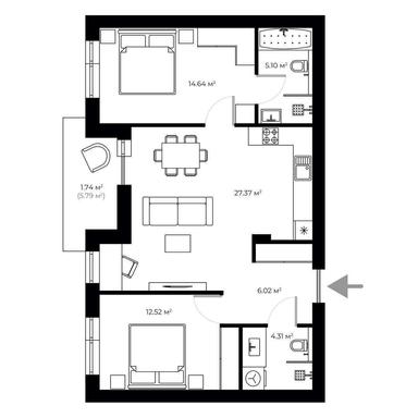 2-rooms apartment apartment by the address st. Koshitskaya (area 71,7 m²) - Atlanta.ua - photo 12