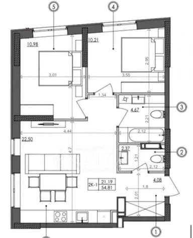 2-комнатная квартира по адресу (площадь 55 м²) - Atlanta.ua - imageAlt 24