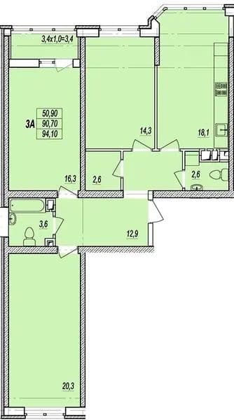 3-комнатная квартира по адресу Куликово поле пл. (площадь 97 м²) - Atlanta.ua - imageAlt 9