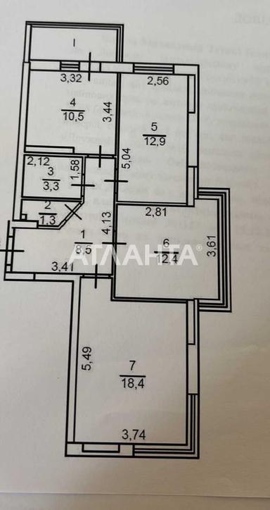 3-комнатная квартира по адресу (площадь 72 м²) - Atlanta.ua - фото 17