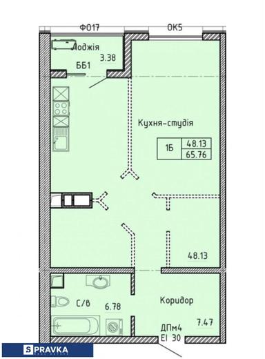 1-комнатная квартира по адресу Куликово поле пл. (площадь 66 м²) - Atlanta.ua - фото 32