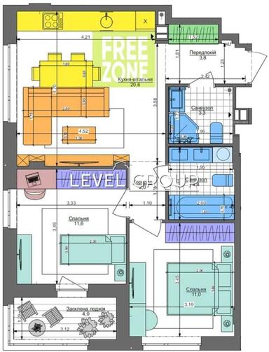 2-кімнатна квартира за адресою вул. Батьківщини Кістяківських (площа 61 м²) - Atlanta.ua - фото 25