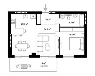2-rooms apartment apartment by the address st. Petefi Shandora pl (area 64,6 m²) - Atlanta.ua - photo 42