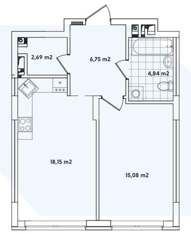 1-room apartment apartment by the address st. Ul Darvina (area 48 m²) - Atlanta.ua - photo 7