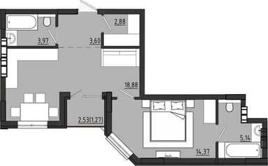 2-кімнатна квартира за адресою (площа 55 м²) - Atlanta.ua - фото 21