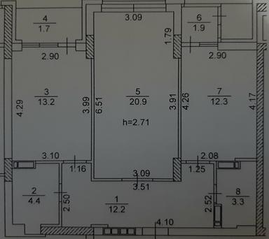 2-кімнатна квартира за адресою бульвар Дружби Народів (площа 70 м²) - Atlanta.ua - фото 10
