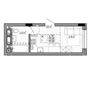 1-room apartment apartment by the address (area 19 m²) - Atlanta.ua - photo 6