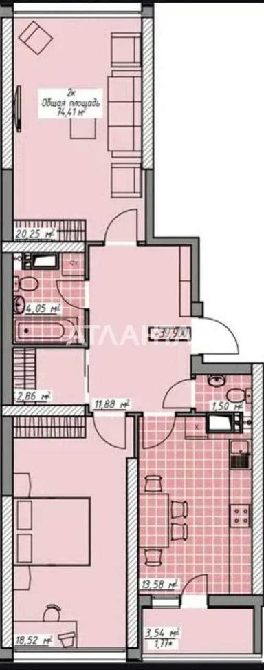 2-комнатная квартира по адресу Куликово поле пл. (площадь 74,4 м²) - Atlanta.ua - фото 42