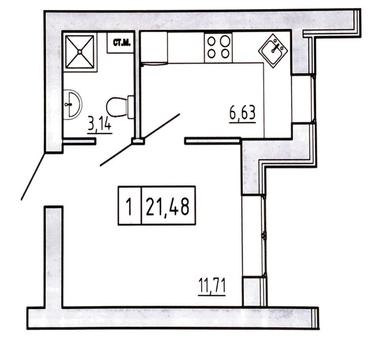 1-room apartment apartment by the address st. Fruktovaya (area 21,5 m²) - Atlanta.ua - photo 6