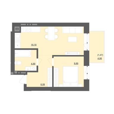 1-кімнатна квартира за адресою вул. Грушевського (площа 42,0 м²) - Atlanta.ua - фото 28