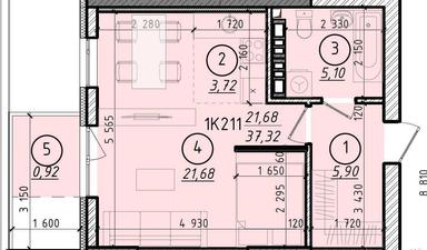 1-комнатная квартира по адресу ул. Mock (площадь 37,3 м²) - Atlanta.ua - фото 11