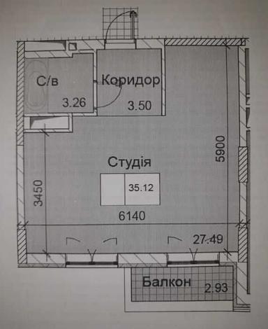 1-кімнатна квартира за адресою (площа 35,1 м²) - Atlanta.ua - фото 4