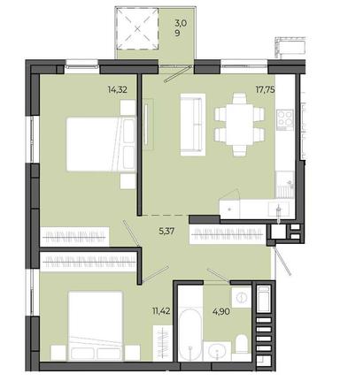 2-rooms apartment apartment by the address st. Grushevskogo (area 56,9 m²) - Atlanta.ua - photo 27