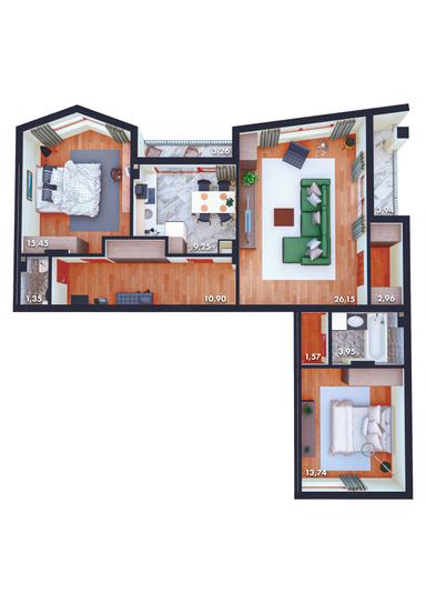 3-rooms apartment apartment by the address st. Kapelanska (area 90 m²) - Atlanta.ua - photo 11