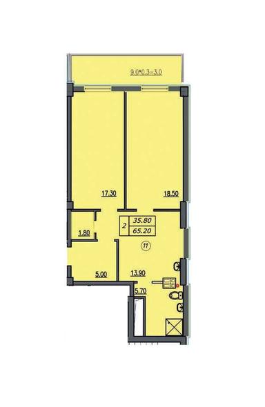 2-комнатная квартира по адресу Куликово поле пл. (площадь 65,2 м²) - Atlanta.ua - фото 23