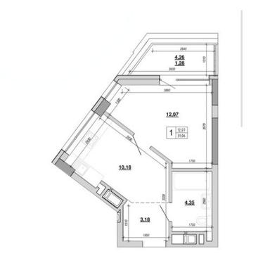 1-room apartment apartment by the address st. Velichkovskogo (area 31,1 m²) - Atlanta.ua - photo 32