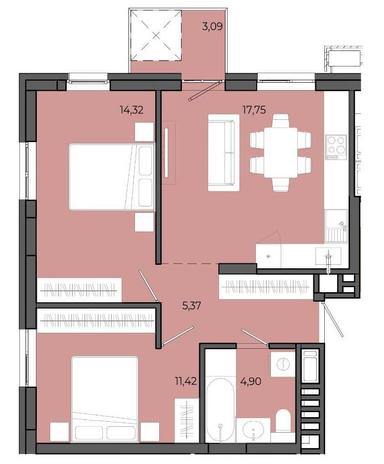 2-rooms apartment apartment by the address st. Grushevskogo (area 56,9 m²) - Atlanta.ua - photo 28