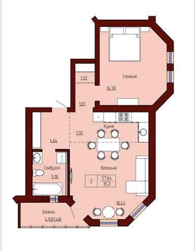 1-кімнатна квартира за адресою вул. Китобійна (площа 61 м²) - Atlanta.ua - фото 28