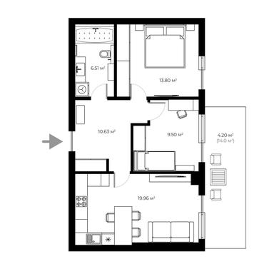 2-комнатная квартира по адресу Петефі Шандора пл. (площадь 64,6 м²) - Atlanta.ua - фото 36