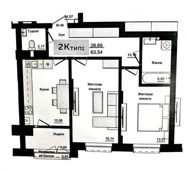 2-комнатная квартира по адресу ул. Рівненська (площадь 64 м²) - Atlanta.ua - фото 8