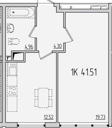1-комнатная квартира по адресу (площадь 41,5 м²) - Atlanta.ua - фото 15