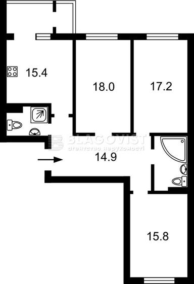 3-комнатная квартира по адресу (площадь 94 м²) - Atlanta.ua - фото 8