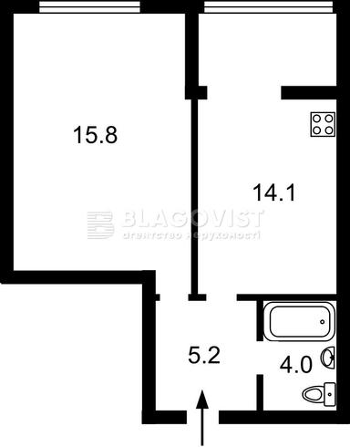 1-кімнатна квартира за адресою вул. Соборна (площа 39 м²) - Atlanta.ua - фото 8