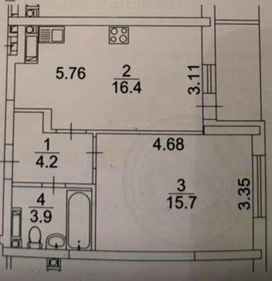 1-кімнатна квартира за адресою (площа 43 м²) - Atlanta.ua - фото 28