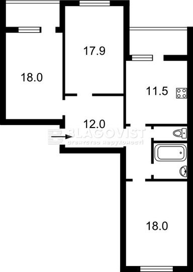 3-комнатная квартира по адресу ул. Коноплянская (площадь 93 м²) - Atlanta.ua - фото 17