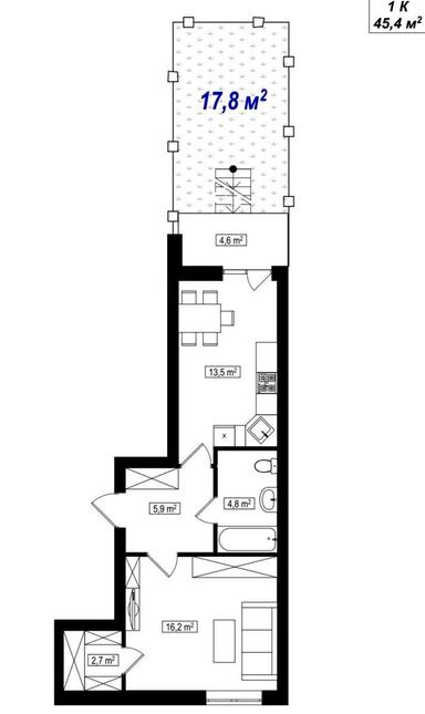 1-комнатная квартира по адресу (площадь 45 м²) - Atlanta.ua - фото 41