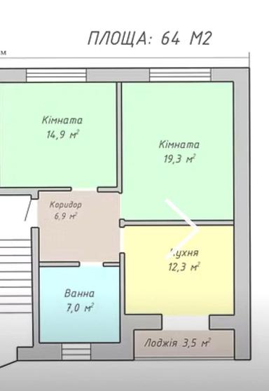 2-кімнатна квартира за адресою (площа 64 м²) - Atlanta.ua - фото 12